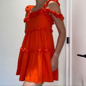 Orange Ruffle Dress